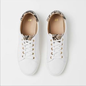 H&M Snakeskin Court side sneakers